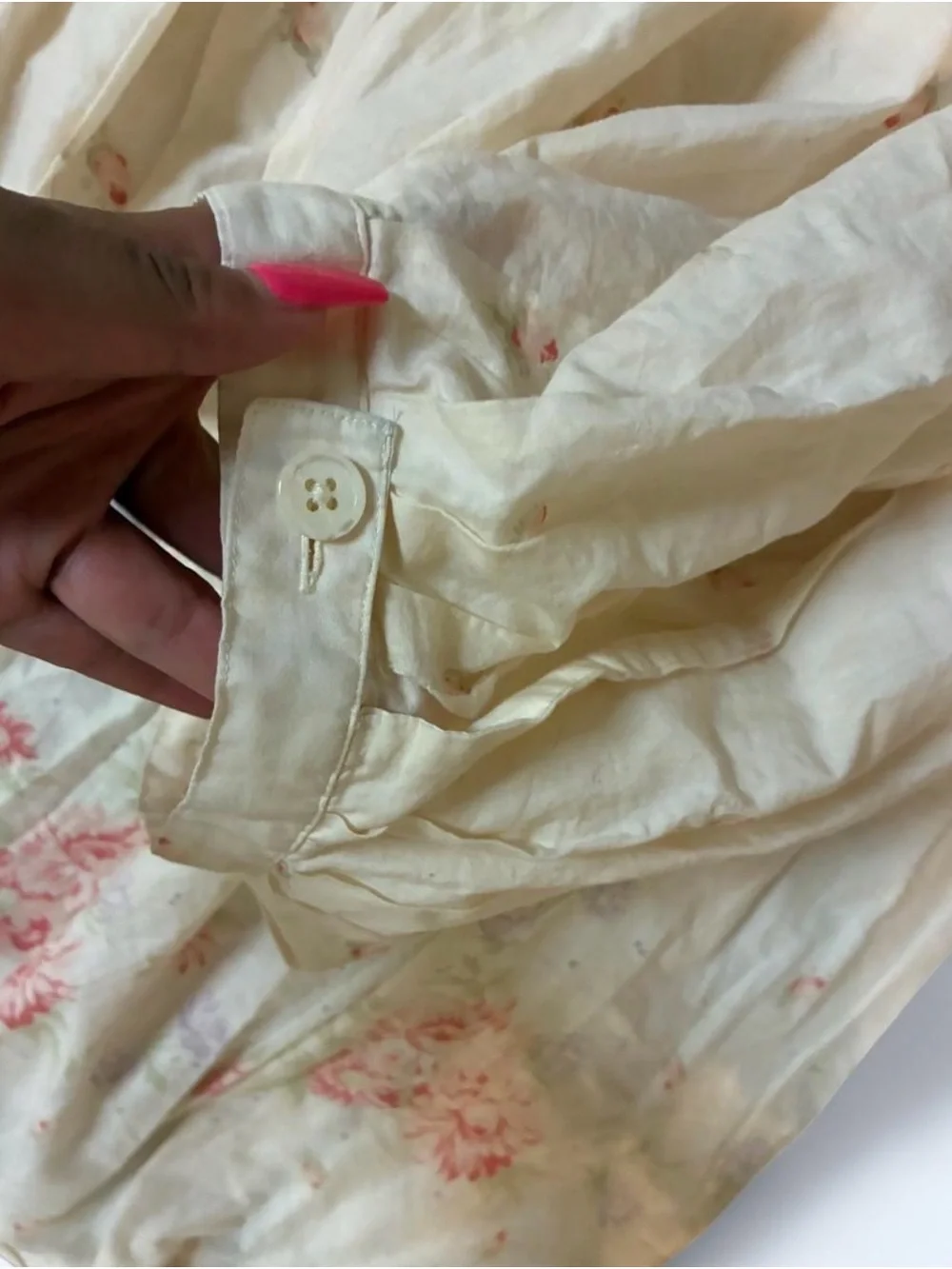 Vintage Ralph Lauren Floral Embroidered Cream Midi Skirt - Picture 5 of 6